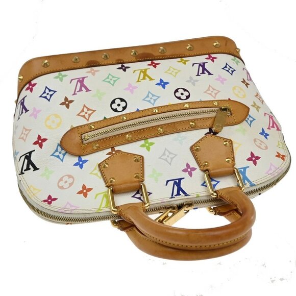 LOUIS VUITTON LV Logo Alma Hand Bag Monogram Multi Color White M92647 55EF967 - Picture 5 of 15